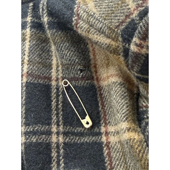 Vintage Juicy Couture Navy Plaid Wool Cashmere Coat Jacket Belted Hooded Size 2 - Picture 15 of 16